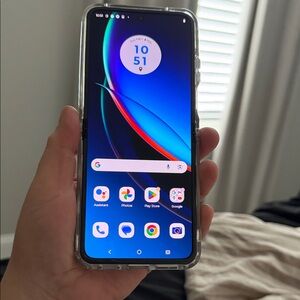 Samsung Galaxy Phone with Clear Protective Case